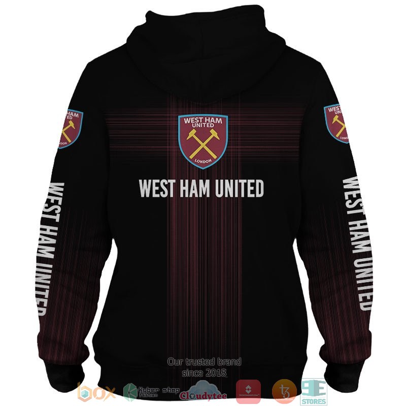 Personalized West Ham Black 3d shirt hoodie 1 2 3 4 5 6 7 8 9 10 11 12 13