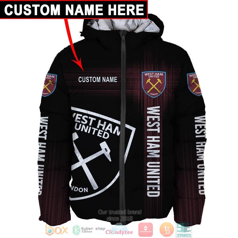 Personalized West Ham Black 3d shirt hoodie 1 2 3 4 5 6 7 8 9 10 11 12 13 14 15 16 17 18
