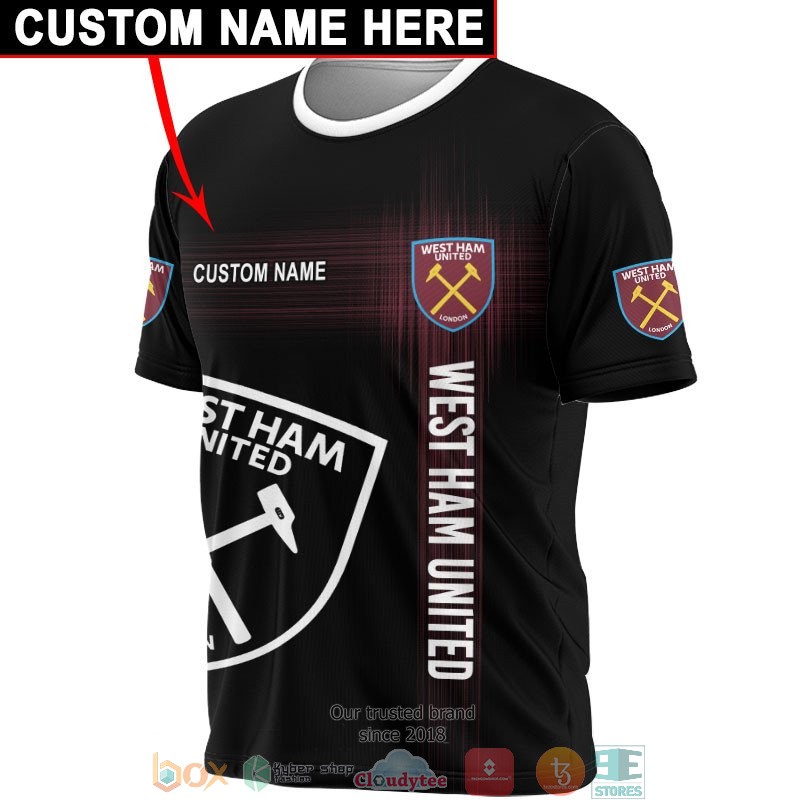 Personalized West Ham Black 3d shirt hoodie 1 2 3 4 5 6 7 8 9 10 11 12 13 14 15 16 17 18 19 20 21