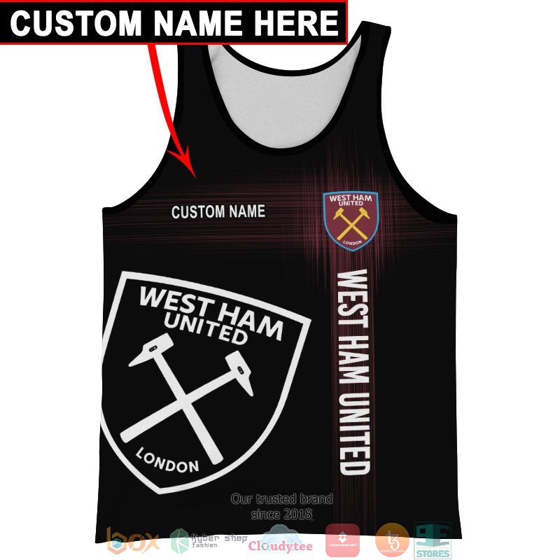 Personalized West Ham Black 3d shirt hoodie 1 2 3 4 5 6 7 8 9 10 11 12 13 14 15 16 17 18 19 20 21 22
