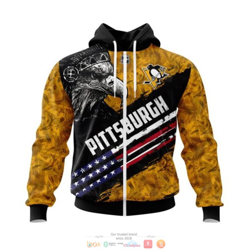 Pittsburgh Penguins NHL Eagle American flag 3D shirt hoodie 1