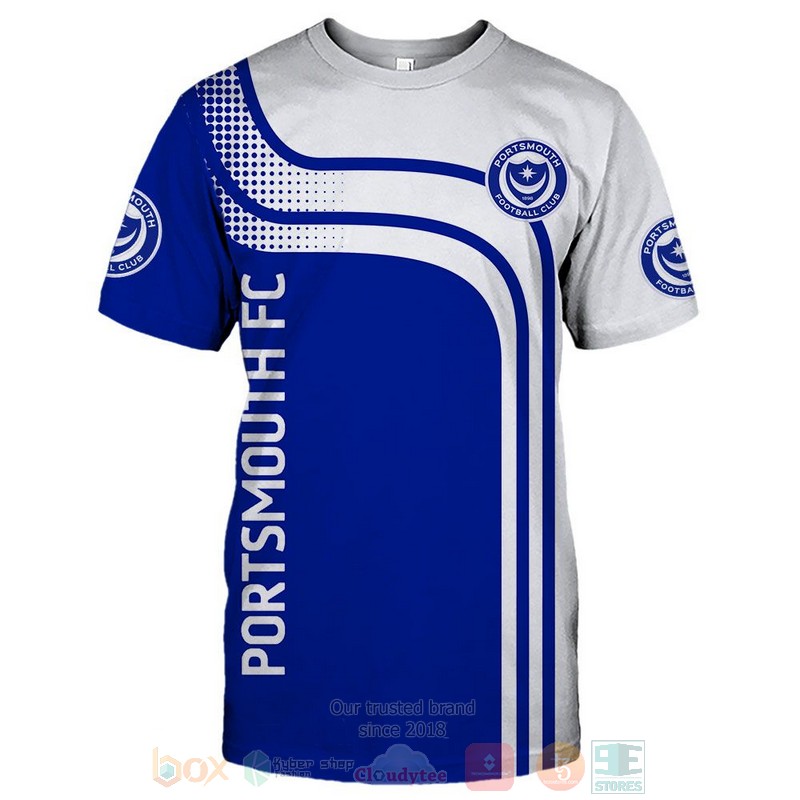 Portsmouth FC blue white 3D shirt hoodie 1 2 3 4 5 6 7 8 9 10