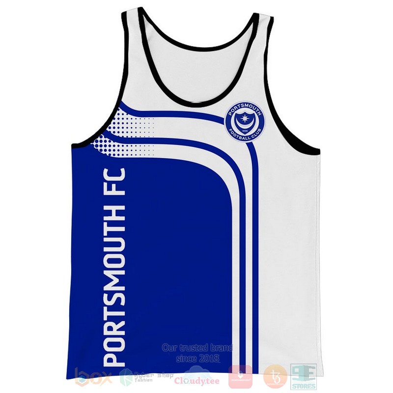 Portsmouth FC blue white 3D shirt hoodie 1 2 3 4 5 6 7 8 9 10 11 12 13 14