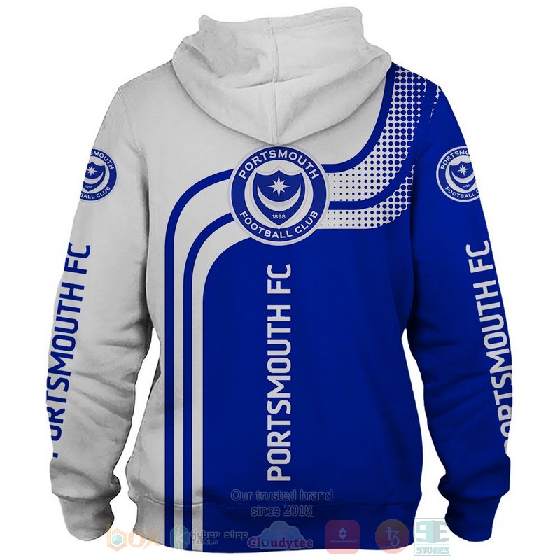 Portsmouth FC blue white 3D shirt hoodie 1 2 3 4 5 6 7 8 9 10 11 12 13 14 15 16 17