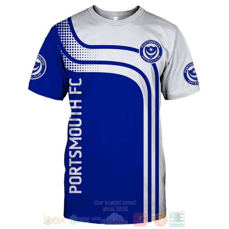 Portsmouth FC blue white 3D shirt hoodie 1 2 3 4 5 6 7 8 9 10 11 12 13 14 15 16 17 18 19 20 21 22 23 24 25 26