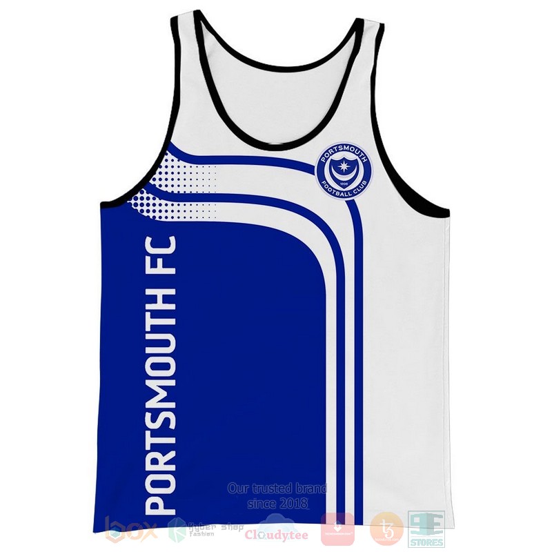 Portsmouth FC blue white 3D shirt hoodie 1 2 3 4 5 6 7 8 9 10 11 12 13 14 15 16 17 18 19 20 21 22 23 24 25 26 27 28 29 30
