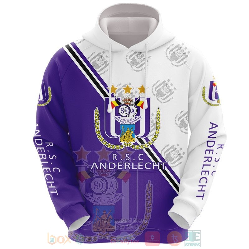 RSC Anderlecht purple white 3D shirt hoodie 1 2 3 4 5 6 7 8 9 10 11 12