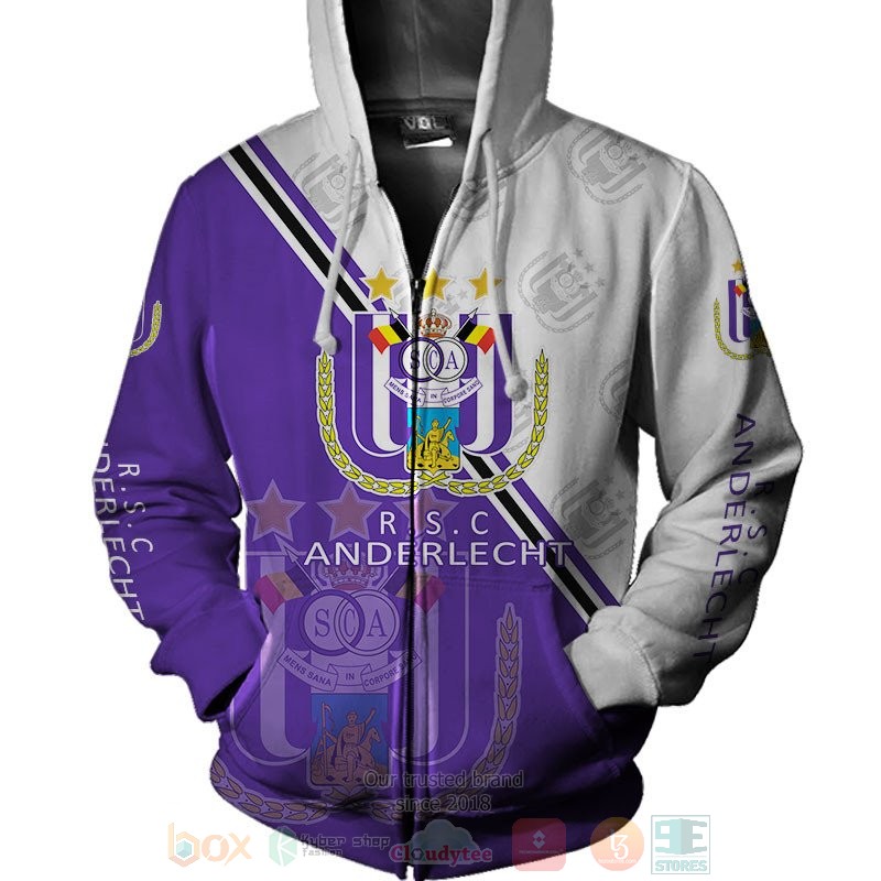 RSC Anderlecht purple white 3D shirt hoodie 1 2 3 4 5 6 7 8 9 10 11 12 13 14