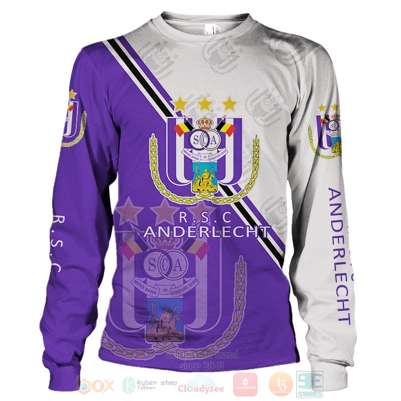 RSC Anderlecht purple white 3D shirt hoodie 1 2 3 4 5 6 7 8 9 10 11 12 13 14 15