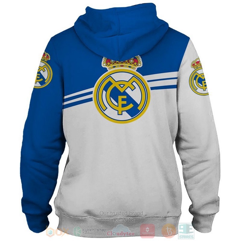 Real Madrid FC white blue 3D shirt hoodie 1 2 3 4 5 6 7 8 9 10 11 12 13 14 15 16 17