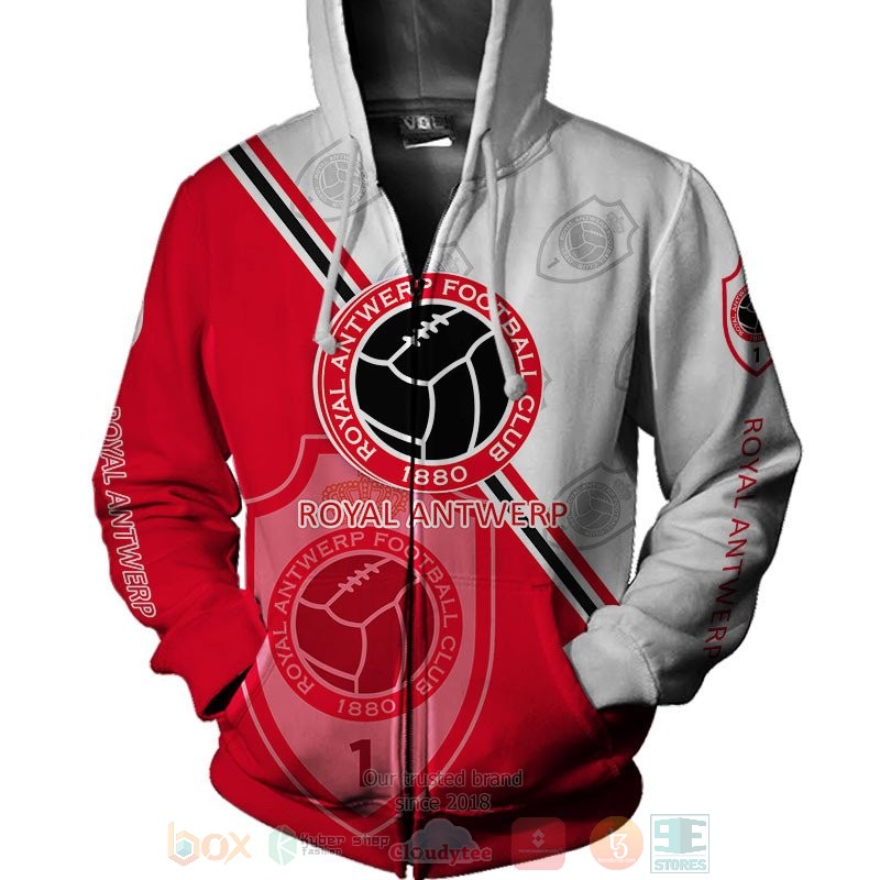 Royal Antwerp red white 3D shirt hoodie 1 2 3 4 5 6 7 8 9 10 11 12 13 14