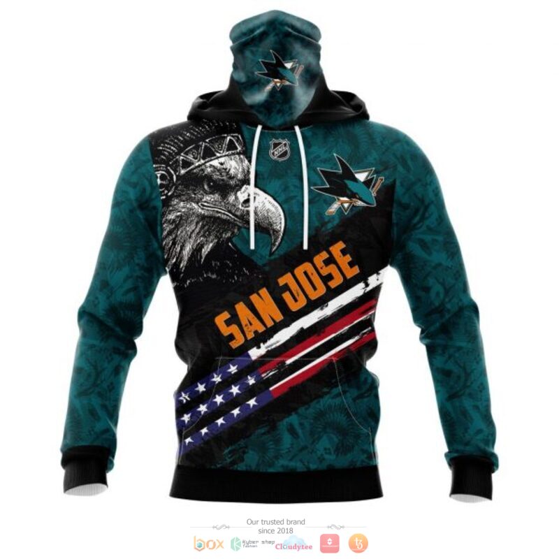 San Jose Sharks NHL Eagle American flag 3D shirt hoodie 1 2 3