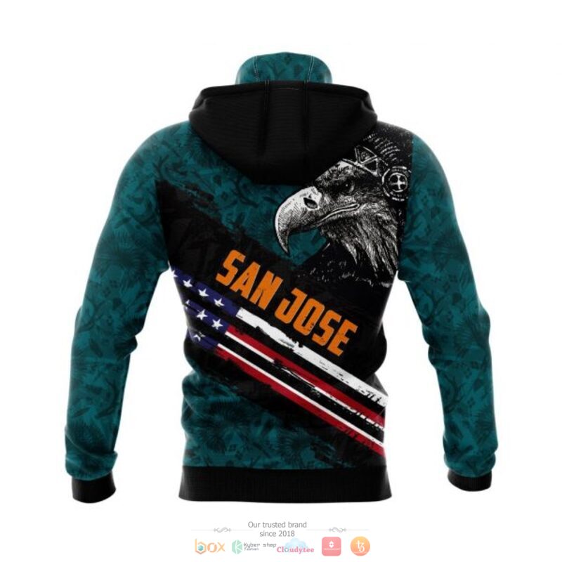 San Jose Sharks NHL Eagle American flag 3D shirt hoodie 1 2 3 4