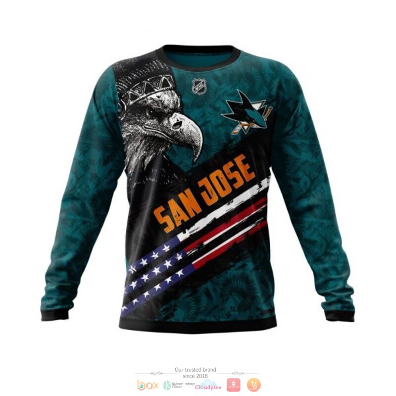 San Jose Sharks NHL Eagle American flag 3D shirt hoodie 1 2 3 4 5