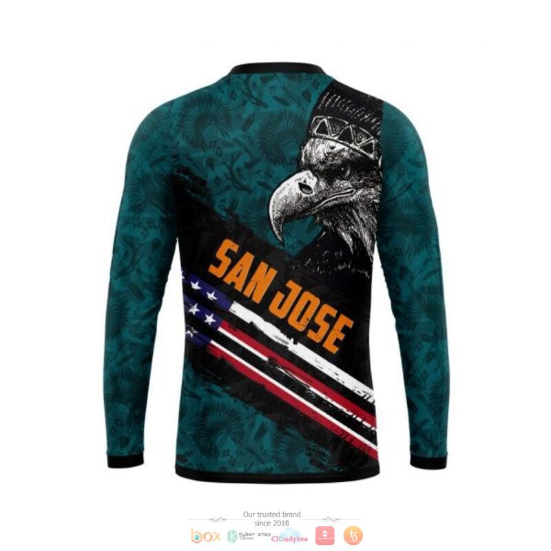 San Jose Sharks NHL Eagle American flag 3D shirt hoodie 1 2 3 4 5 6