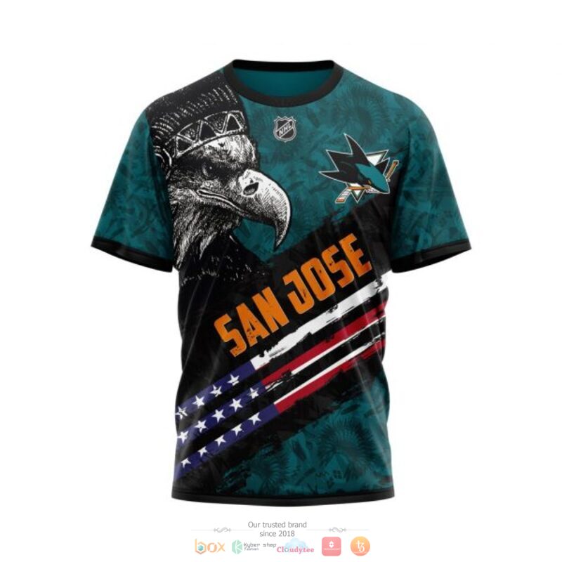 San Jose Sharks NHL Eagle American flag 3D shirt hoodie 1 2 3 4 5 6 7