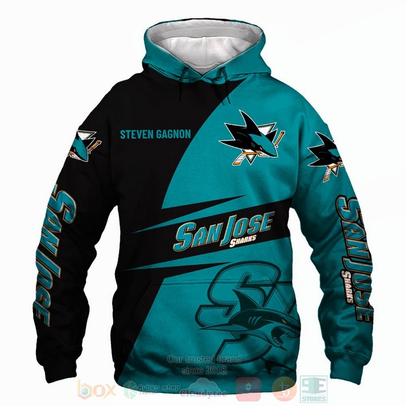 San Jose Sharks NHL Steve Gagnon 3D shirt hoodie 1 2 3 4 5 6 7 8 9 10 11 12