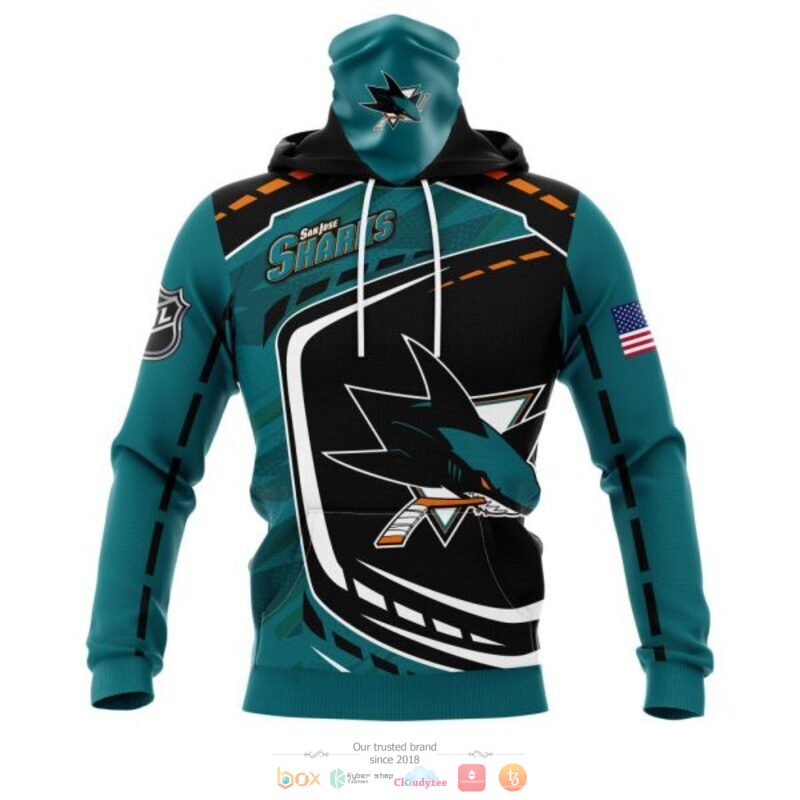 San Jose Sharks NHL black dark green 3D shirt hoodie 1 2 3