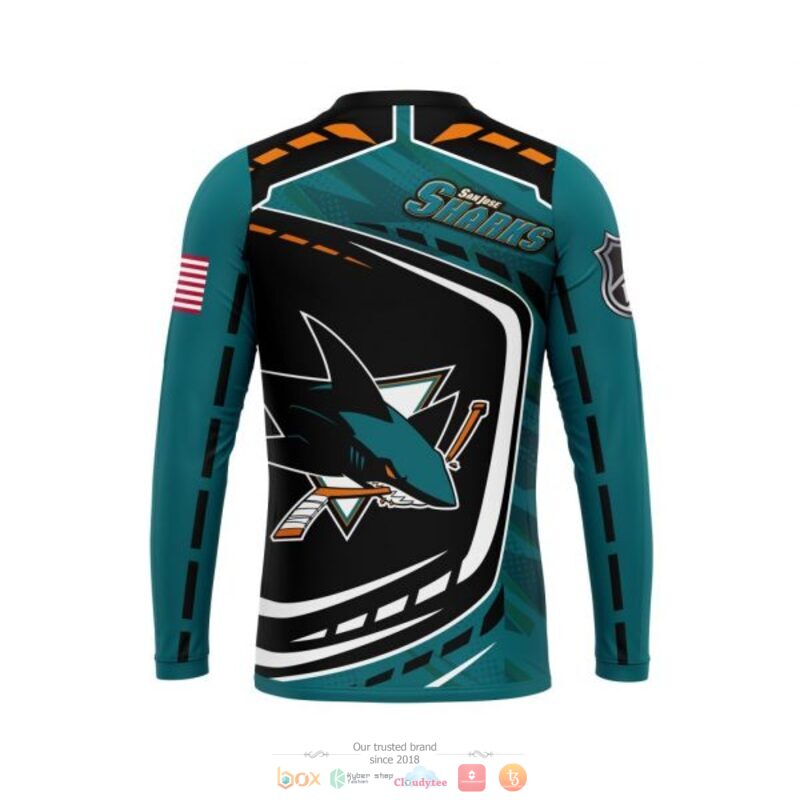 San Jose Sharks NHL black dark green 3D shirt hoodie 1 2 3 4 5 6