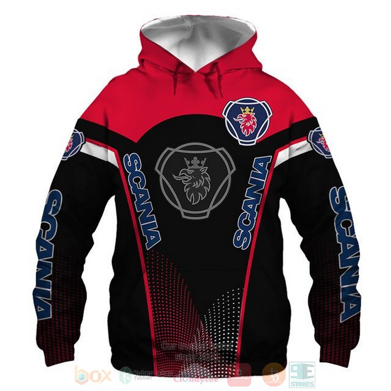 Scania AB red black 3D shirt hoodie 1 2 3 4 5 6 7 8 9 10 11 12