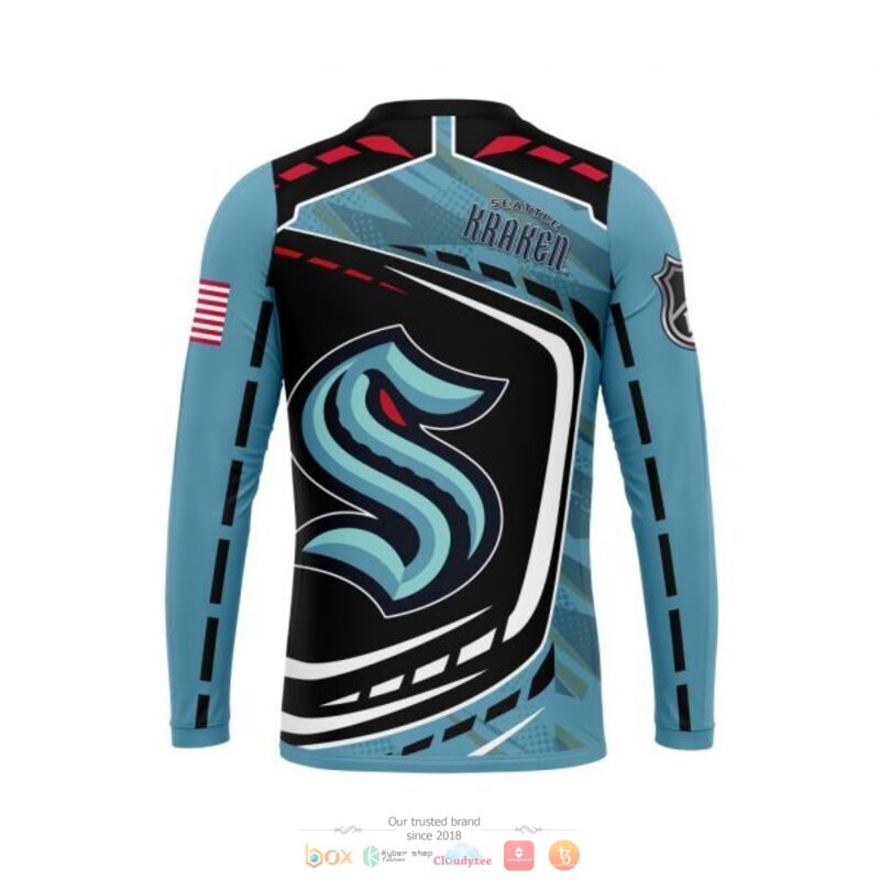 Seattle Kraken NHL black light blue 3D shirt hoodie 1 2 3 4 5 6