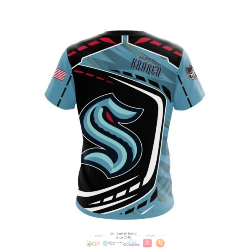 Seattle Kraken NHL black light blue 3D shirt hoodie 1 2 3 4 5 6 7 8