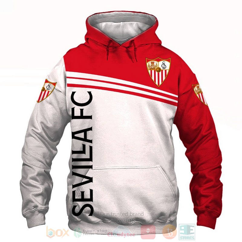 Sevilla FC white red 3D shirt hoodie 1 2 3 4 5 6 7 8 9 10 11 12 13 14 15 16