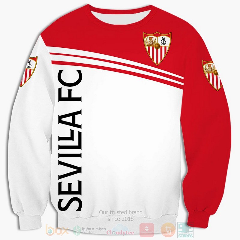 Sevilla FC white red 3D shirt hoodie 1 2 3 4 5 6 7 8 9 10 11 12 13 14 15 16 17 18 19