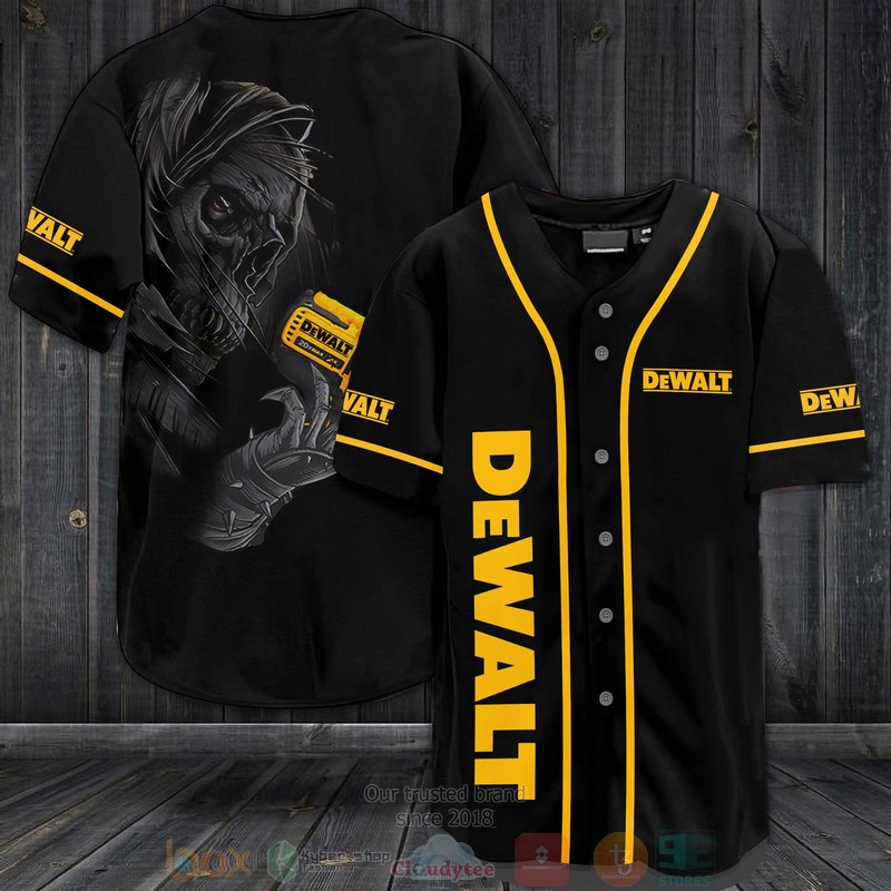 Skull DeWalt black Baseball Jersey