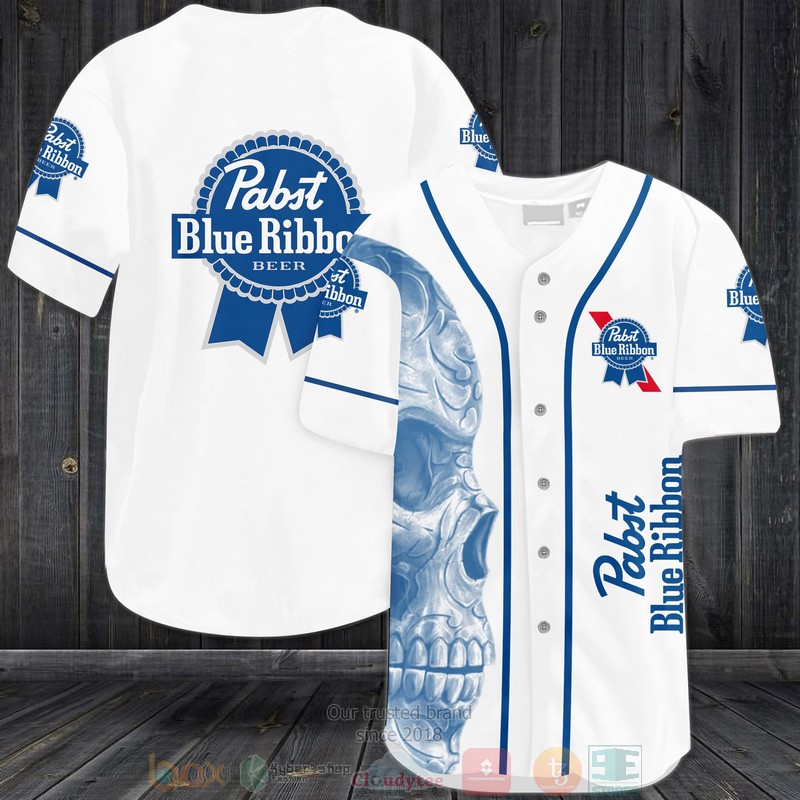 Skull Pabst Blue Ribbon Baseball Jersey