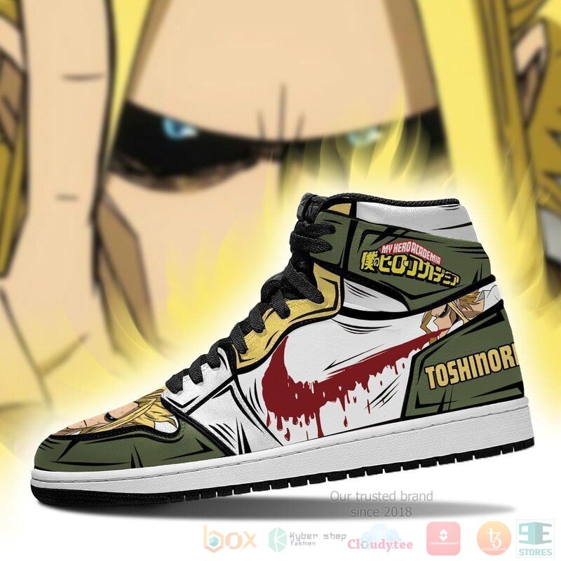 Toshinori Yagi Sneakers Custom My Hero Academia Anime Air Jordan High Top Shoes 1 2