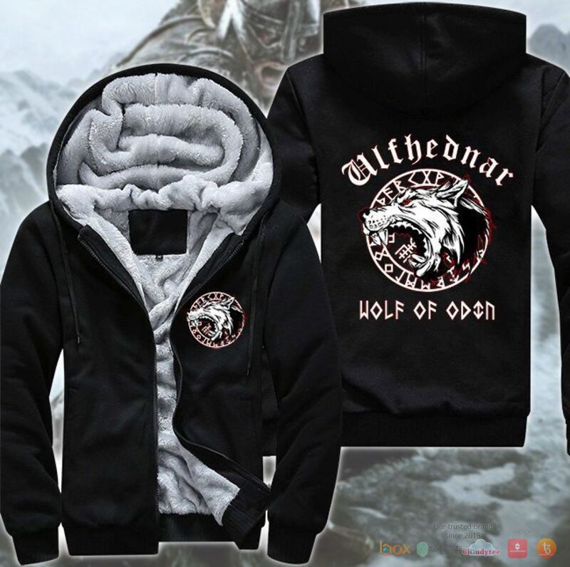 Viking Wolf of Odin Fleece Hoodie Jacket 1