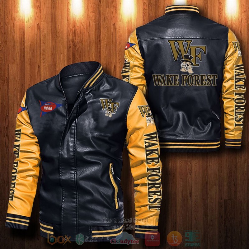 Wake Forest Demon Deacons Leather Bomber Jacket 1 2 3 4 5