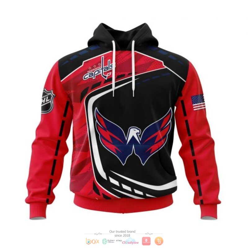 Washington Capitals NHL black red 3D shirt hoodie