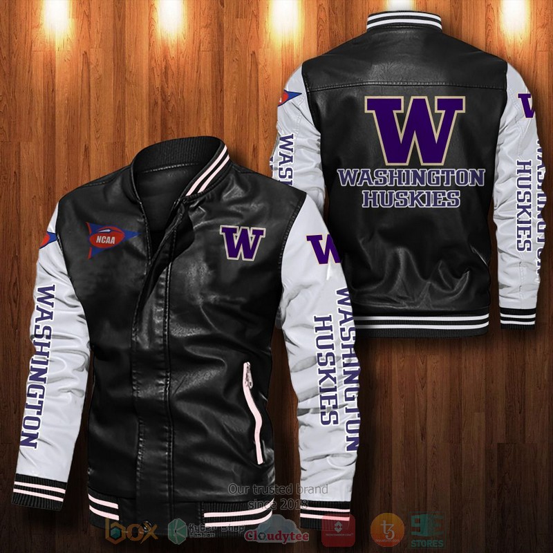 Washington Huskies Leather Bomber Jacket