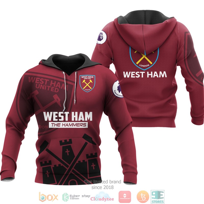 West Ham The Hammers 3d shirt hoodie 1 2 3 4 5 6 7 8 9 10 11