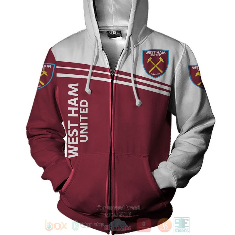 West Ham United FC 3D shirt hoodie 1 2 3 4 5 6 7 8 9 10 11 12 13 14 15 16 17 18