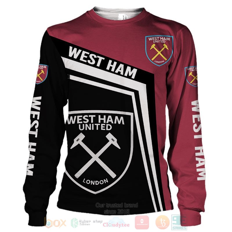 West Ham United dark red black 3D shirt hoodie 1 2 3 4 5 6 7 8 9 10 11 12 13 14 15