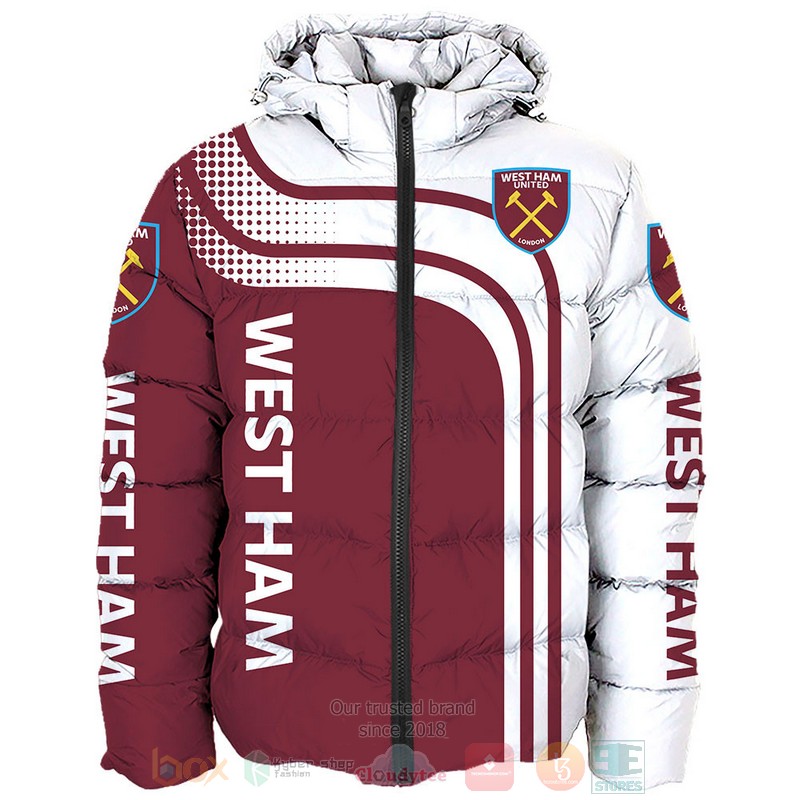 West Ham United white red 3D shirt hoodie 1 2 3 4 5 6
