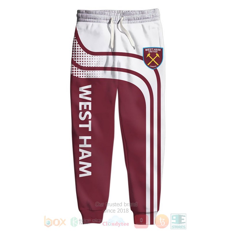 West Ham United white red 3D shirt hoodie 1 2 3 4 5 6 7 8 9 10 11 12 13 14 15 16