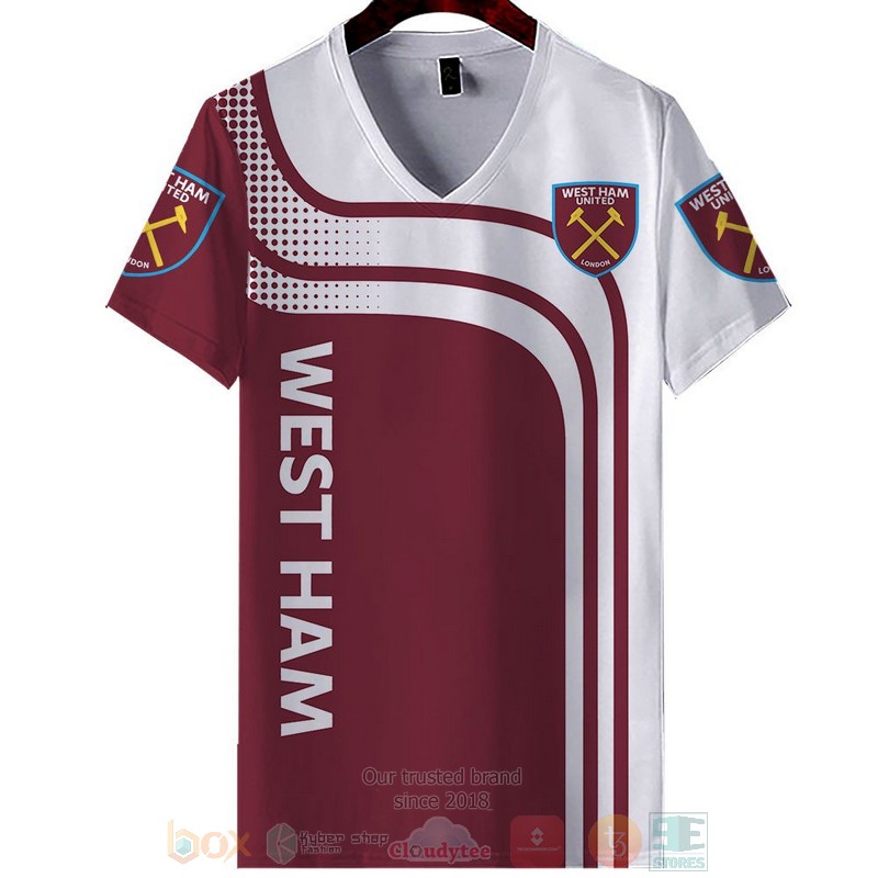 West Ham United white red 3D shirt hoodie 1 2 3 4 5 6 7 8 9 10 11 12 13 14 15 16 17 18 19
