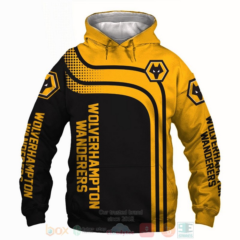 Wolvehampton Wanderers yellow black 3D shirt hoodie 1 2 3 4 5 6 7 8 9 10 11 12