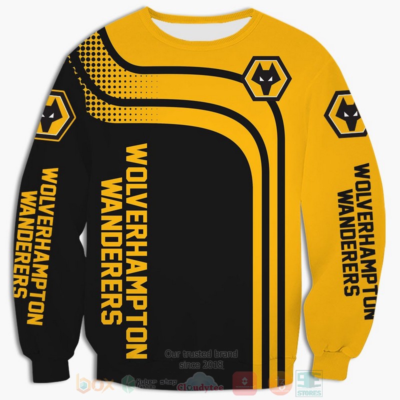 Wolvehampton Wanderers yellow black 3D shirt hoodie 1 2 3 4 5 6 7 8 9 10 11 12 13 14 15