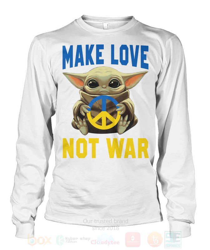 Baby Yoda Star Wars Make Love Not War 2D Hoodie Shirt 1 2 3 4 5 6 7 8 9 10