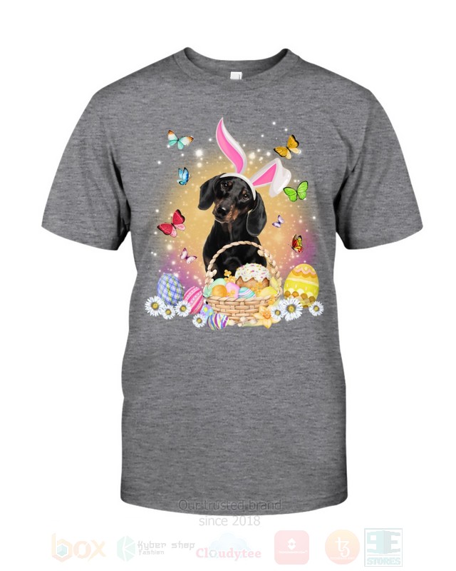 Black Dachshund Easter Bunny Butterfly 2D Hoodie Shirt