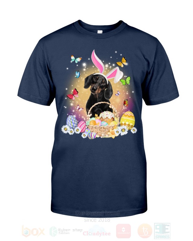 Black Dachshund Easter Bunny Butterfly 2D Hoodie Shirt 1 2 3 4 5 6 7 8