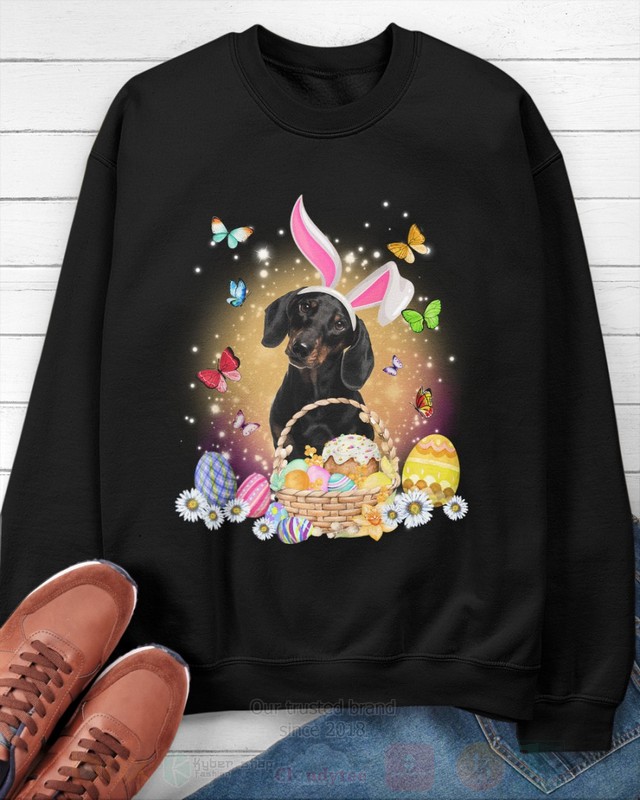 Black Dachshund Easter Bunny Butterfly 2D Hoodie Shirt 1 2 3 4 5 6 7 8 9 10 11 12 13 14