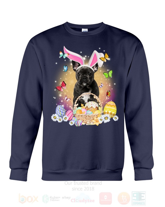 Black French Bulldog Baby Easter Bunny Butterfly 2D Hoodie Shirt 1 2 3 4