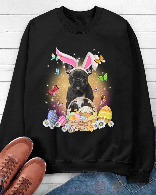 Black French Bulldog Baby Easter Bunny Butterfly 2D Hoodie Shirt 1 2 3 4 5