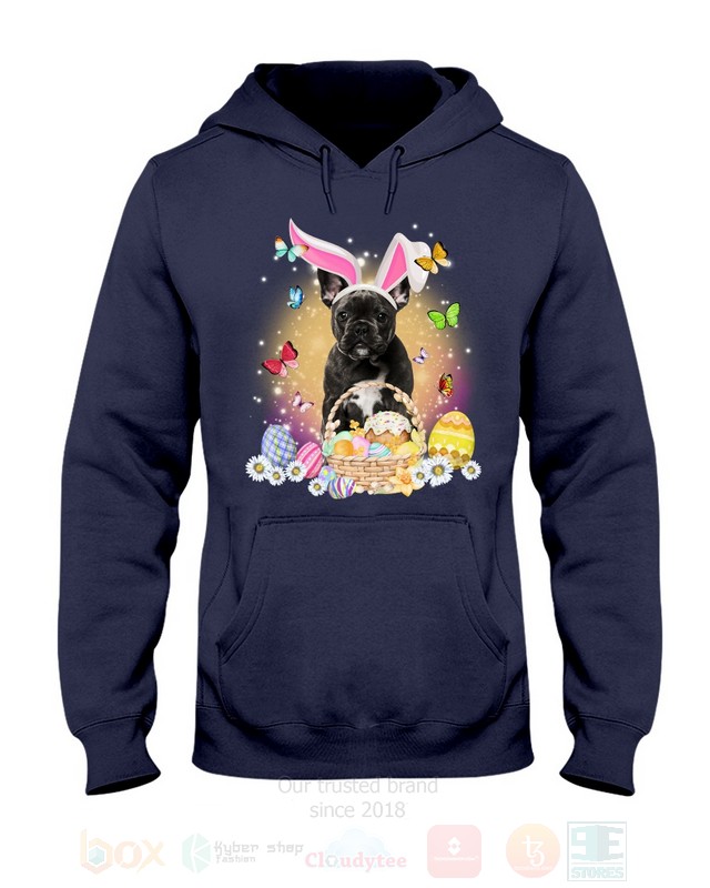 Black French Bulldog Baby Easter Bunny Butterfly 2D Hoodie Shirt 1 2 3 4 5 6 7